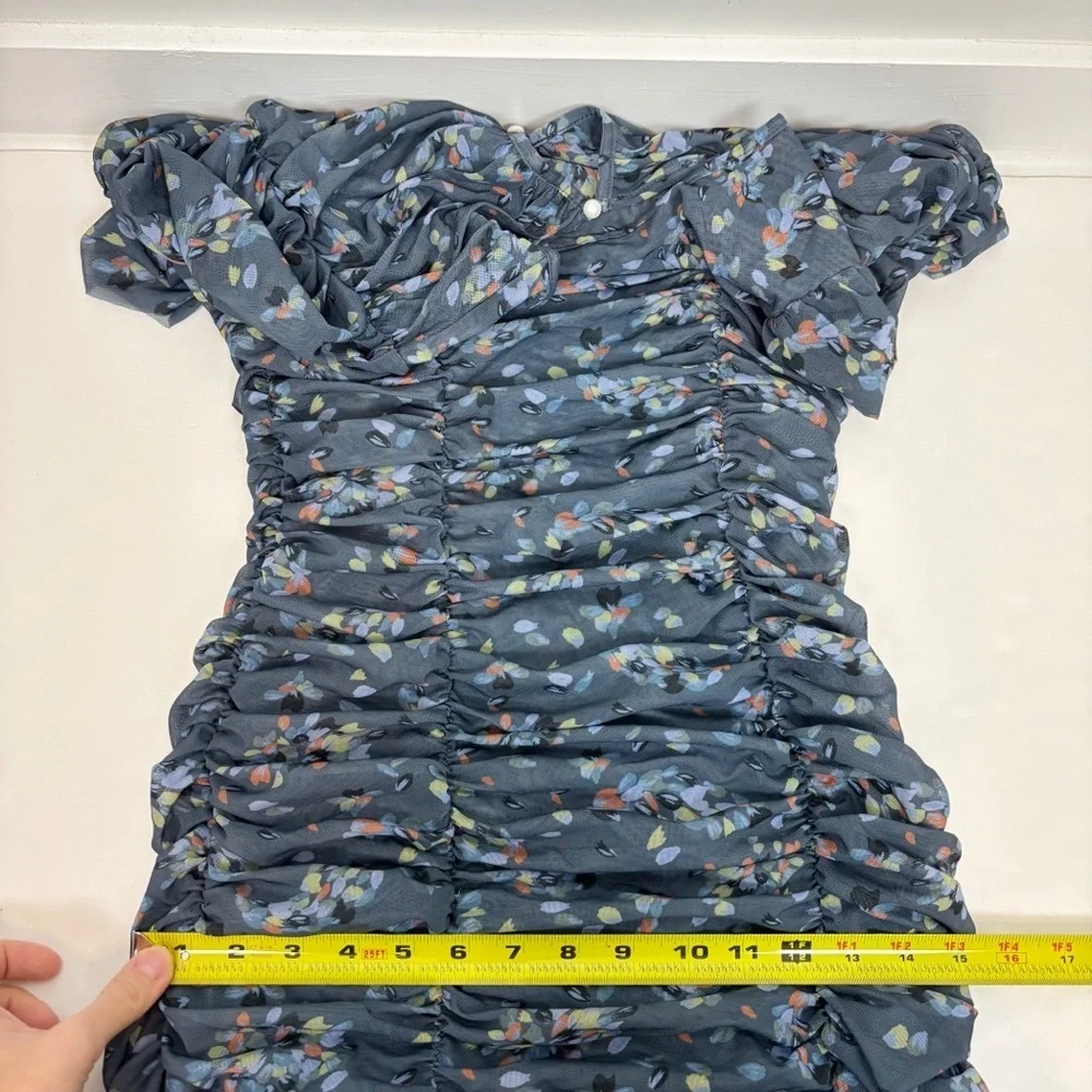 Free People Briella Midi Dress in Navy Combo